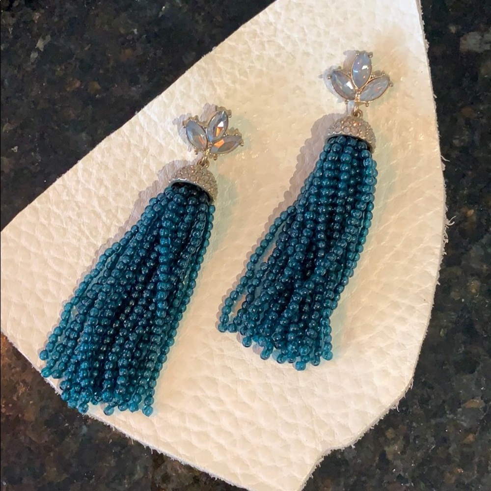 Bauble bar green beaded gemstone earrings
